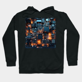 Cyber Circuit Cityscape Hoodie